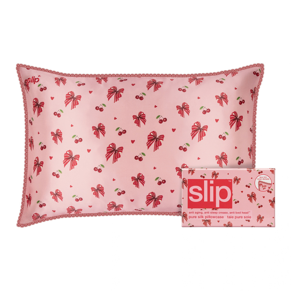 Pure Silk Queen Pillowcase With Lace Trim - Emmie (Holiday Limited Edition)