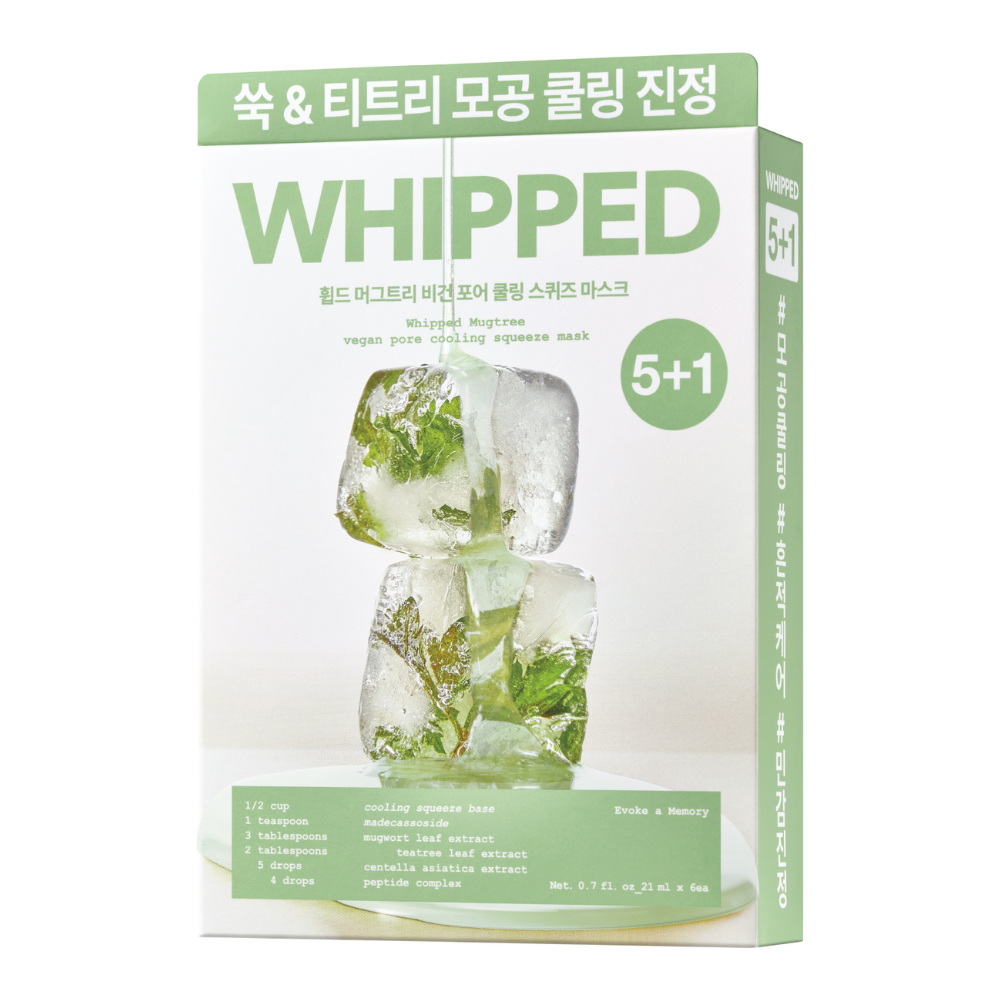 Whipped Mugtree Vegan Pore Cooling Squeeze Mask 5+1 - Mugwort And Teatree